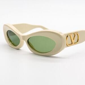 New! Valentino Ivory Sunglasses with green lenses, VLS 178B, Authentic